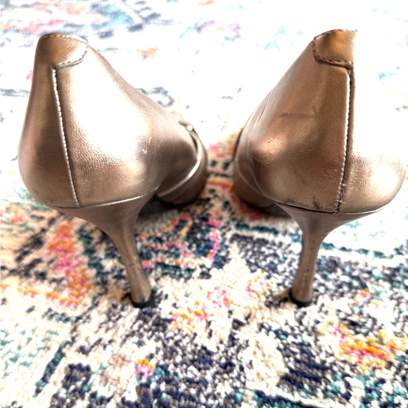 BCBGeneration Metallic Pointed Toe Heels with Buckle Detail – Elegant Pumps - Picture 4 of 8